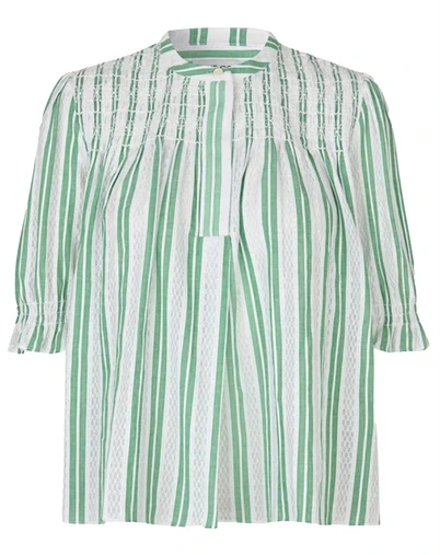 Stine Goya - Smocked Gathered Top - Smocked Stripes